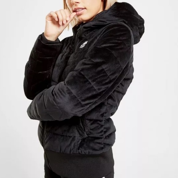 KAPPA Black Velvet Coat, Velvet Puffers Jacket, Puffer Coat - Picture 3 of 8